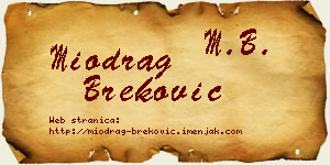 Miodrag Breković vizit kartica
